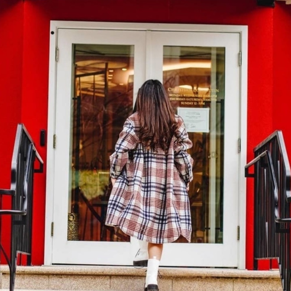 NWT ZARA Oversized Shacket Coat Longline Wool Blend Plaid